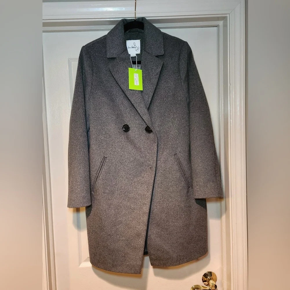 NWT Sam Edelman Women’s Wool Blend Double-Breasted Cutaway Coat Fall Winter Warm